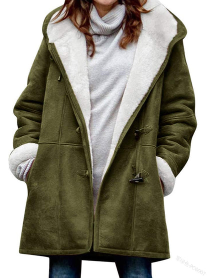🐏 Descuento de temporada 🔥【S-5XL】Abrigo de invierno para mujer con forro polar y cuello de pelo