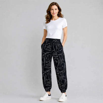 👖Pantalones de seda helada de talle alto para mujer - holgados, tallas grandes 40-100 kg - verano, pantalones ligeros con perneras anchas
