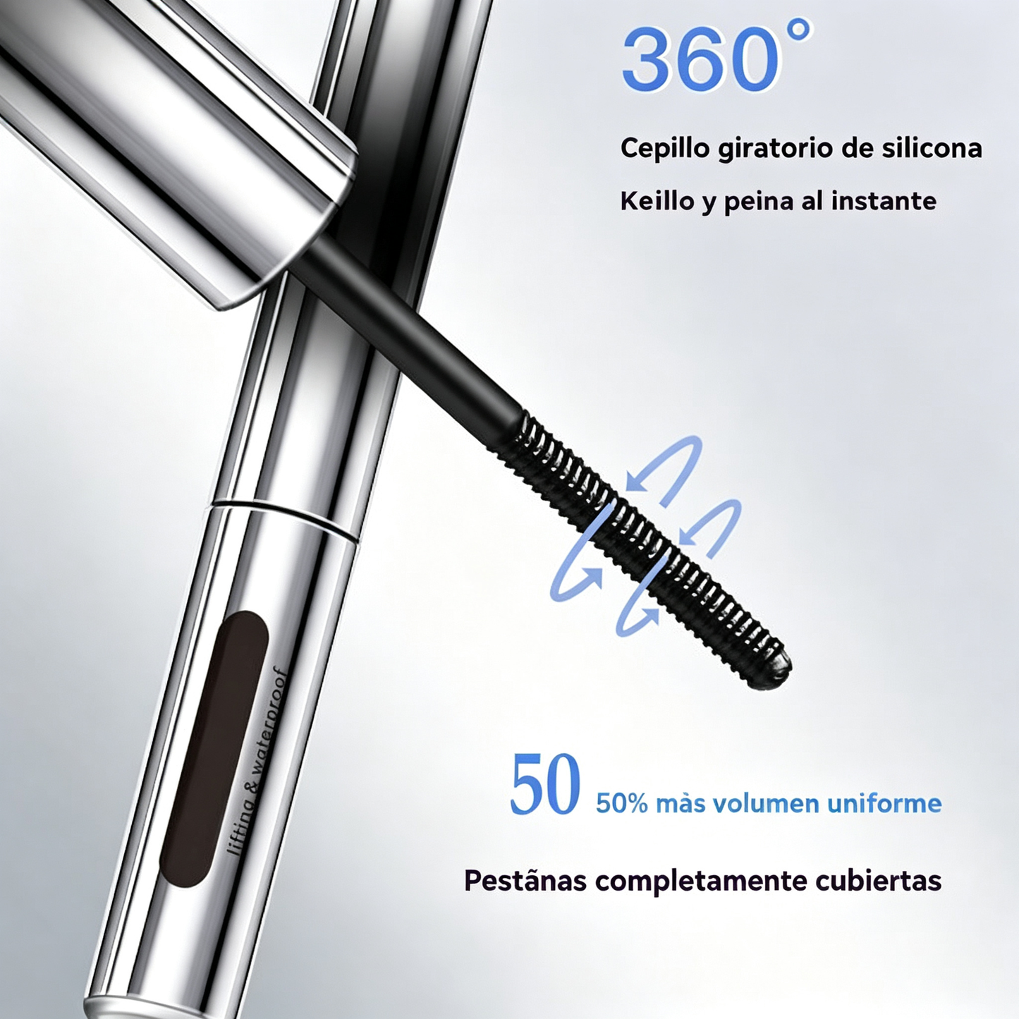 [Compra uno y llévate otro gratis, total 2] Máscara de pestañas 3D resistente al agua (Negro y Marrón)