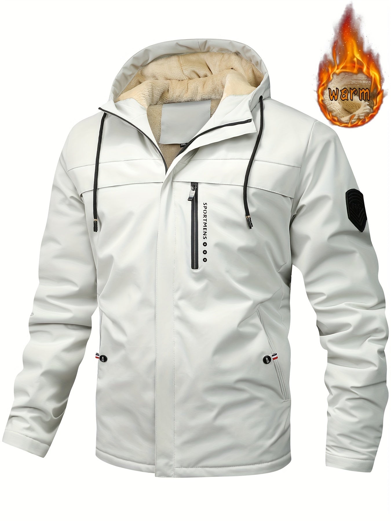 Pánska teplá fleecová bunda s kapucňou Outdoor Winter Jacket Nepremokavá bunda 3823178