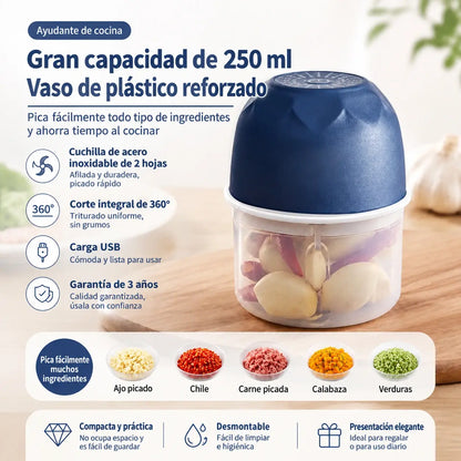 Minipicadora de carne eléctrica e inalámbrica
