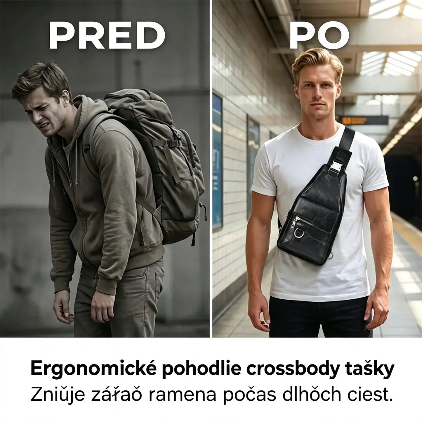 💯🎁Retro nepremokavá pánska kabelka cez rameno z umelej kože.