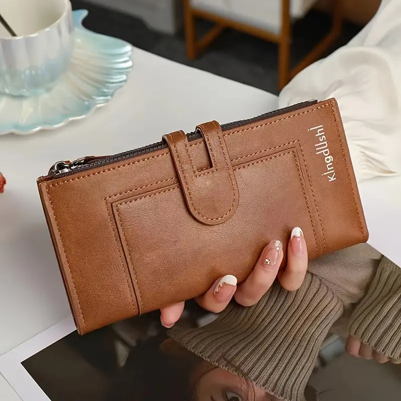 💰 Dámska retro originálna kožená priehradka na karty s dvojitým zipsom 3846672