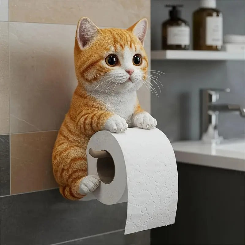 🐱 Adorable portarrollos de papel higiénico con diseño de gato