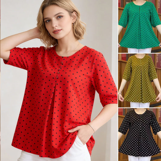 ✨【50%OFF】💞【L-5XL】Nueva camisa de lunares con estampado de otoño 2026