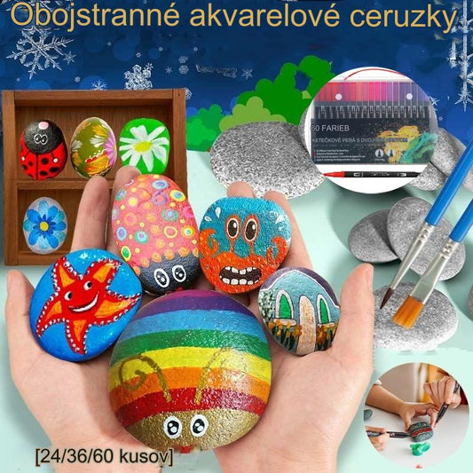 ✨🎨【24/36/60 ks.】Obojstranné akvarelové ceruzky, umývateľné bez zašpinenia rúk  3823583