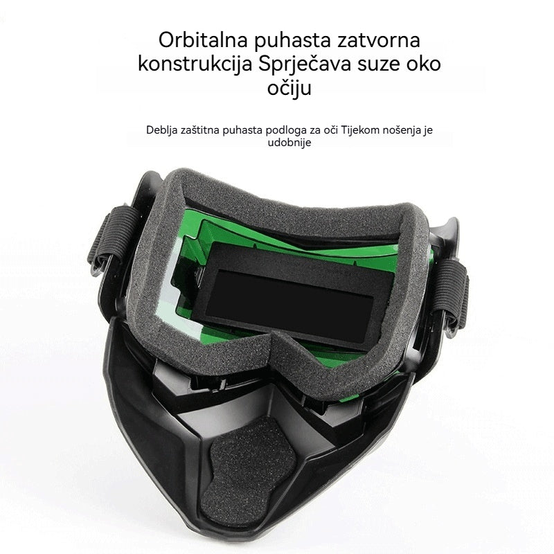 😎 Potpuno automatska kaciga za zalogaje s zaštitnom maskom i glavnom izmjenom svjetla za zalogaje