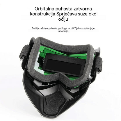 😎 Potpuno automatska kaciga za zalogaje s zaštitnom maskom i glavnom izmjenom svjetla za zalogaje
