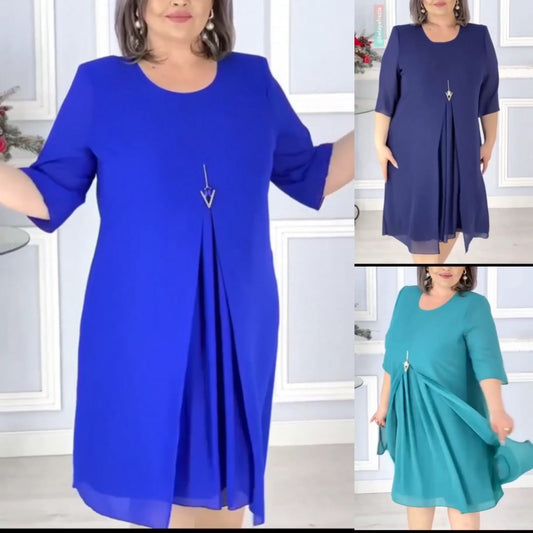 🔥🥰【S-5XL】2024 viacfarebné jednoduché šaty 3716710