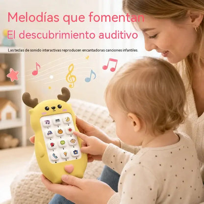 🎁2 piezas 28 euro🎨 Teléfono de juguete para bebés con diseño de ciervo: smartphone de simulación educativo bilingüe con música y cuentos para niños pequeños.