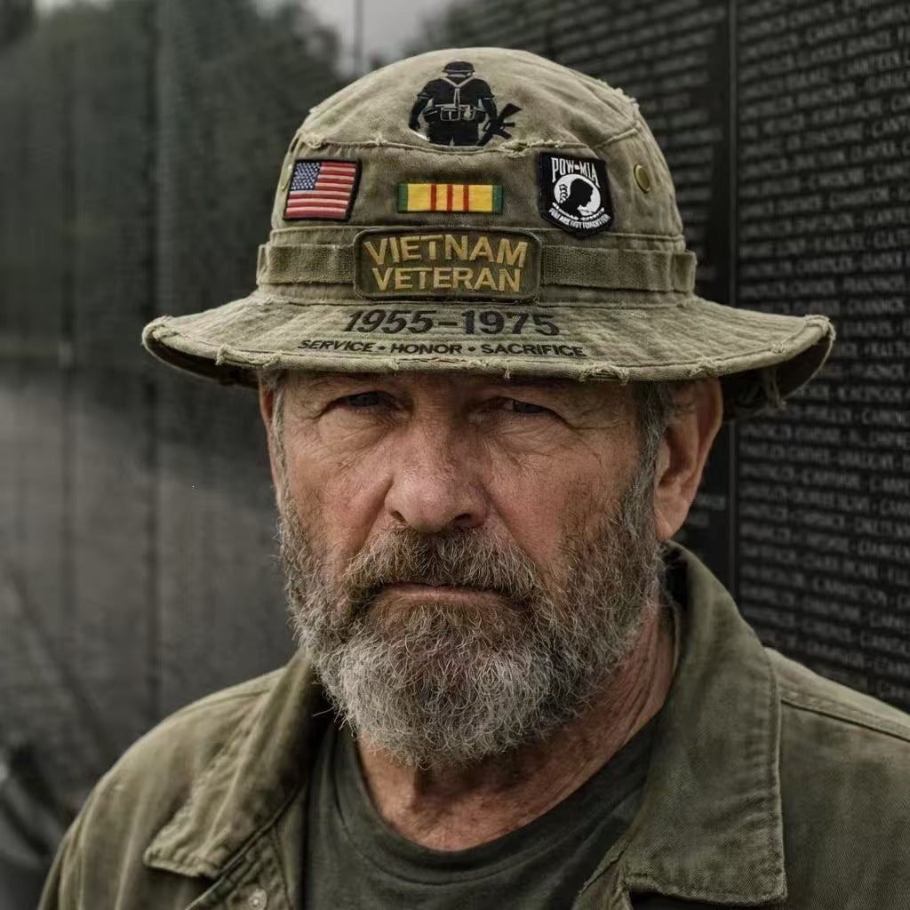⏳ ¡Últimas Horas! 49% DTO 🎖️ Sombrero Boonie 'Vietnam Veteran' - Homenaje al Valor y Sacrificio. Calidad Táctica Resistente para Exterior.