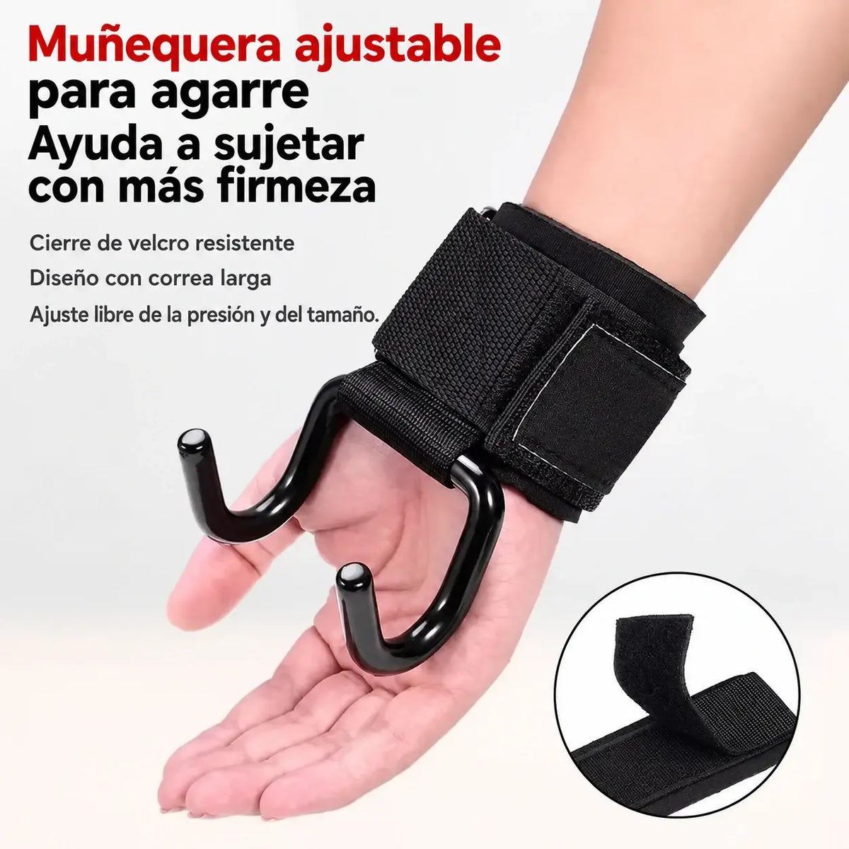 🤩🤾‍♀️🤜【Compra 1 y llévate 1 gratis】✨ 🔥 Ganchos de levantamiento de pesas con muñequeras para gimnasio, dominadas y peso muerto