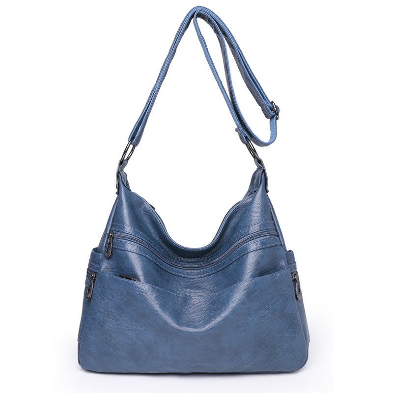 👜【Oferta por tiempo limitado】Nuevo bolso de hombro de piel suave de moda 2026, amplio, resistente al desgaste, piel auténtica