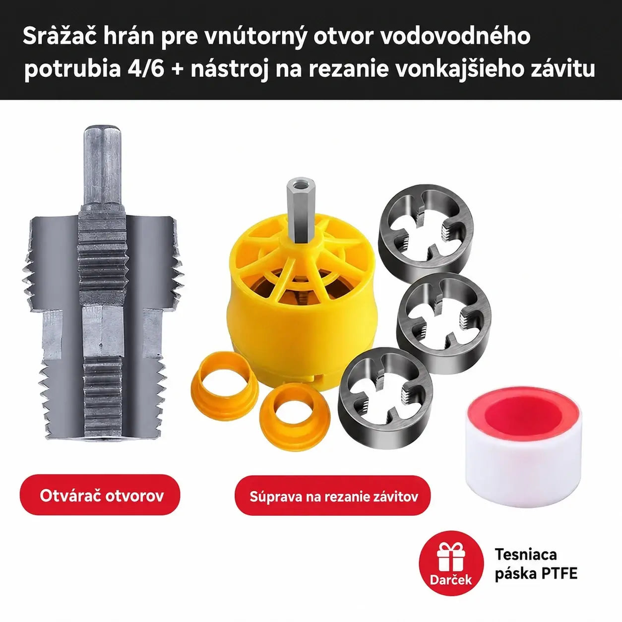 🛠️【Súprava závitníkov na vnútorné závity + závitových očiek na vonkajšie závity】⚙️🔩 Príslušenstvo na závitovanie vodovodných rúrok