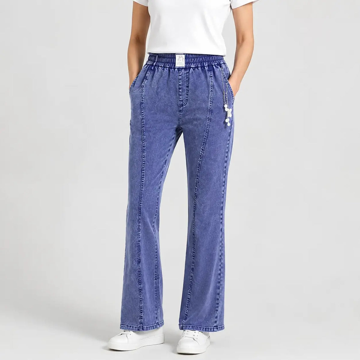 🔥👖【M-4XL】Vaqueros elásticos de tiro alto para mujer: elegantes e informales