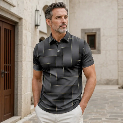 【Nový letný doplnok】【S-5XL】Nové letné pánske ľahké luxusné kockované polo tričko - príjemné na dotyk a priedušné