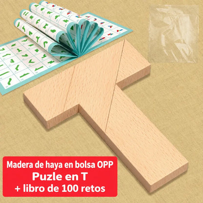 💕🎭 Rompecabezas tipo tangram en forma de T – Juguete versátil