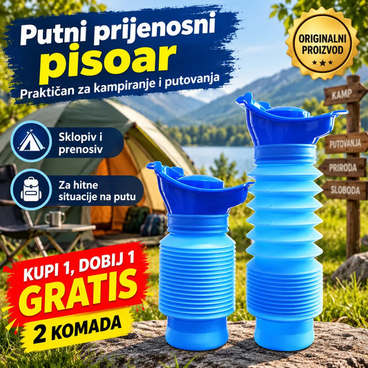 【Autentično: Pakiranje od 2】Prijenosni i sklopivi putni pisoar za muškarce, žene i djecu,uvijek ga držite u autu