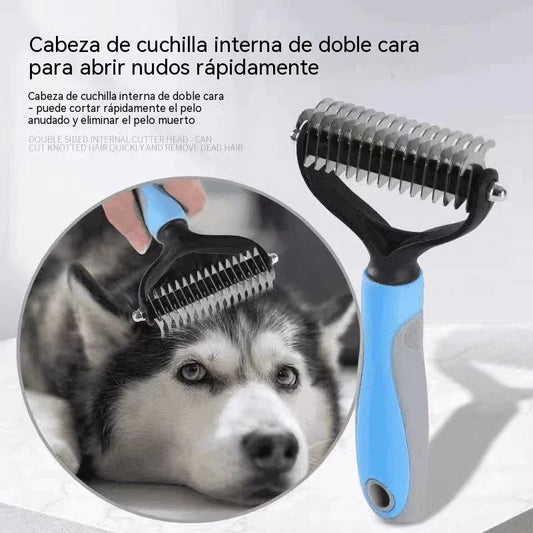 🐶【2 piezas】Cepillo Profesional Doble Cara para Perros y Gatos - Aseo, Desenredado y Masaje de Mascotas