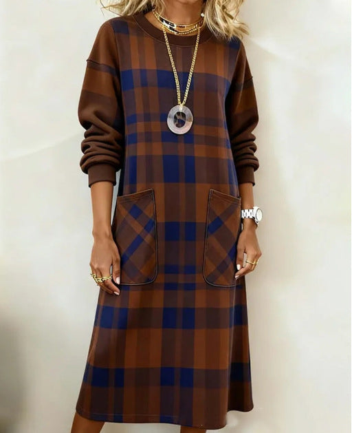 ✨【S-3XL】Udobna karirasta obleka za vsak dan – brez oprijema