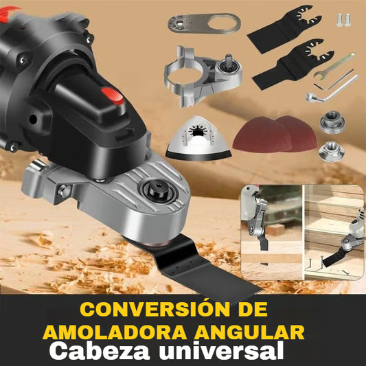 🔥 Oferta 2026 🎁🎁 Conjunto convertidor de amoladora angular, adaptador de cabezal universal, convertidor de amoladora angular de acero al carbono a herramienta múltiple🔥🔥