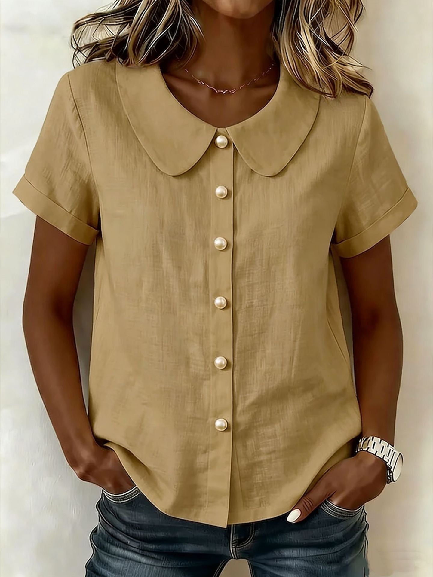 ✨【S-3XL】🎉Nueva camisa francesa elegante de manga corta para mujer, 2026