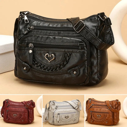 💐¡50% DE DESCUENTO! 🎁Bolso cruzado de PU suave para mujer – Múltiples bolsillos para una organización perfecta 👜🔑