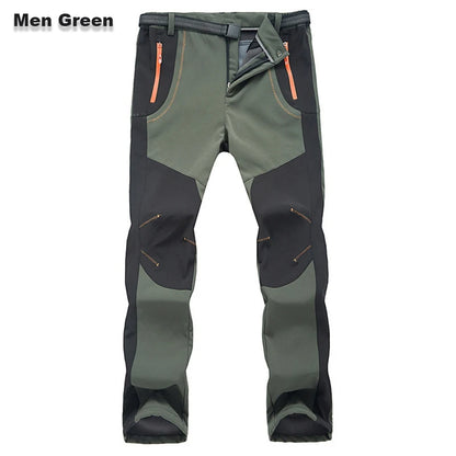 【💥Alta calidad】【S-5XL】Pantalones de senderismo para hombre, suaves, impermeables, a prueba de viento, transpirables, cálidos y gruesos, de polar para deportes al aire libre.