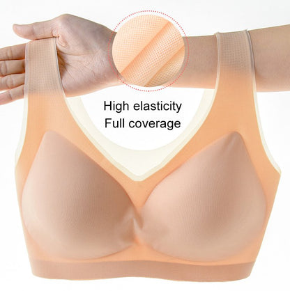 🌟【1 set = 3 bucăți】Sutien push-up fără cusături din mătase glacială 2025 ❄️Super confortabil | Potrivit pentru 40-120 kg | Confortabil și respirabil 
