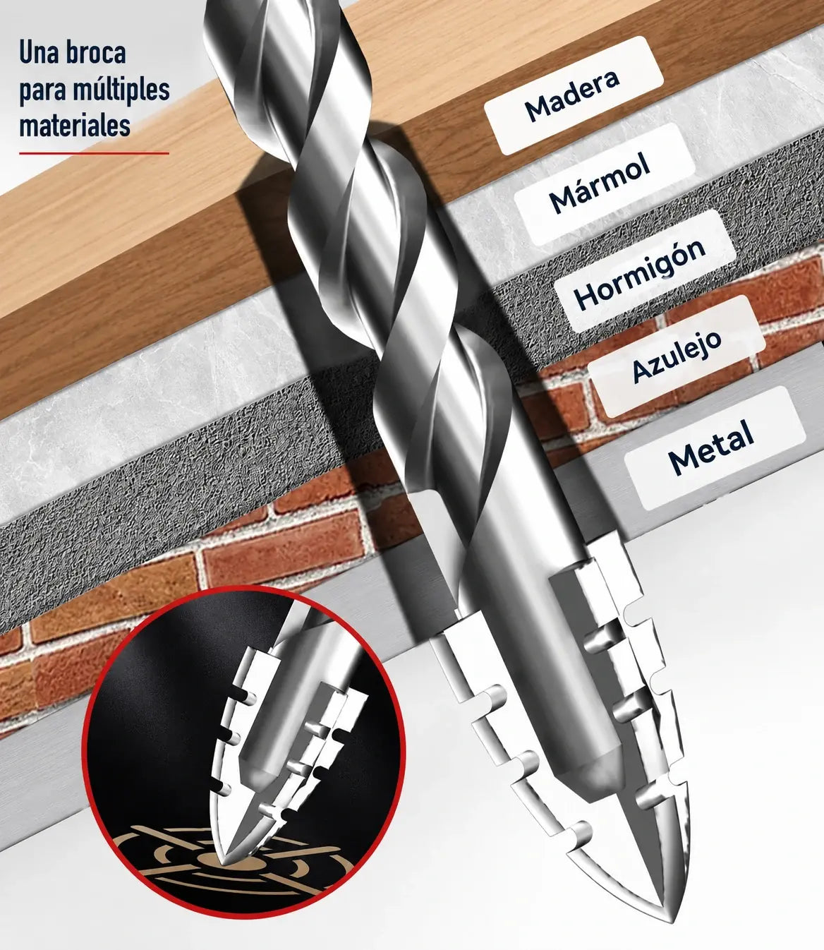 🥇【3+4+5+6+8+10+12mm】Broca excéntrica de acero de tungsteno superduro de séptima generación con borde dentado