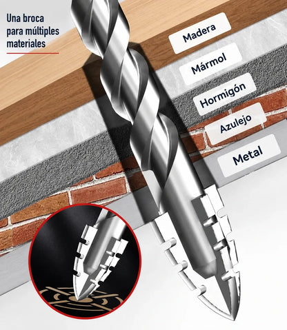 🥇【3+4+5+6+8+10+12mm】Broca excéntrica de acero de tungsteno superduro de séptima generación con borde dentado