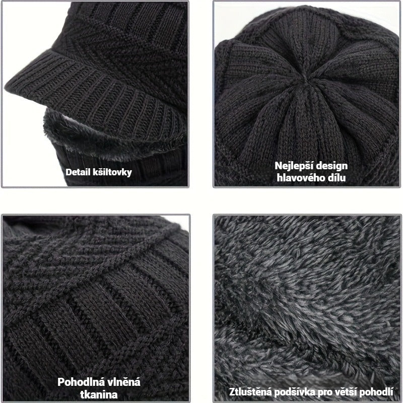 🎉Hotový prodej🎉: Jednodílná vlněná čepice, větruodolná a teplá, ideální pro outdoorové aktivity!