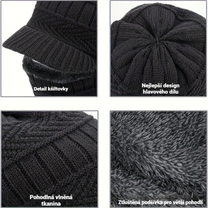 🎉Hotový prodej🎉: Jednodílná vlněná čepice, větruodolná a teplá, ideální pro outdoorové aktivity!