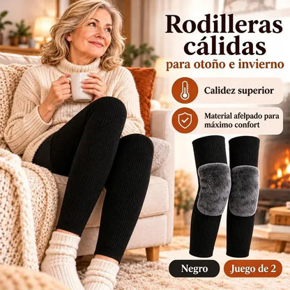 🦵 Calentadores de rodilla cálidos para el invierno · Estilo extralargo con forro mullido · ¡Protección extendida para rodillas y piernas!