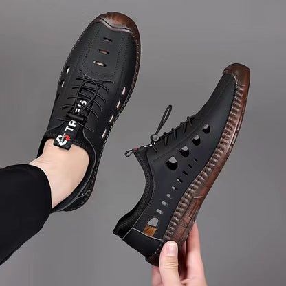 🔥✨【Tallas 39-44】Sandalias de hombre de cuero genuino hechas a mano con diseño calado
