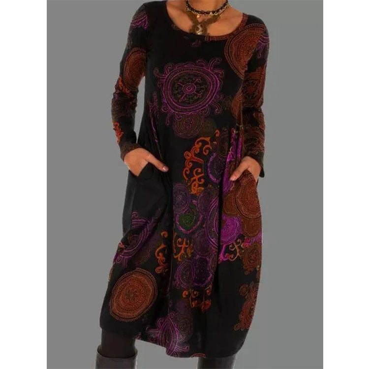 💕【50% zľava】🔥【S-5XL】2025 zimné módne šaty s potlačou v páse 3909558