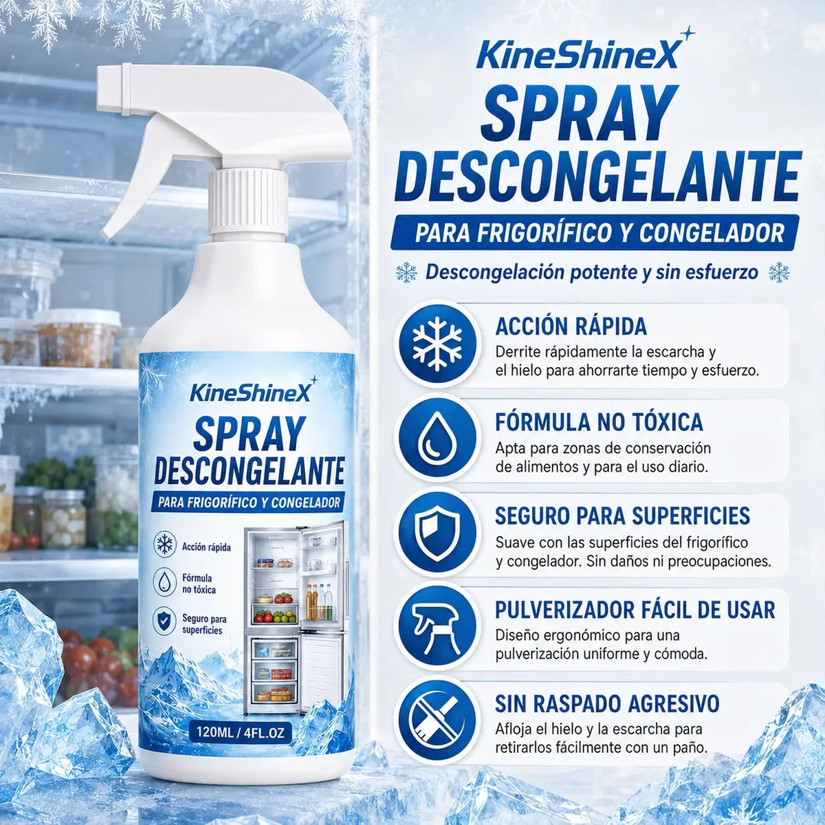 ❄️ Nuevo spray descongelante 2026 🧡 Elimina rápidamente el hielo del congelador