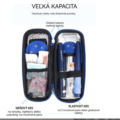Cestovné puzdro na chladenie inzulínu s displejom teploty