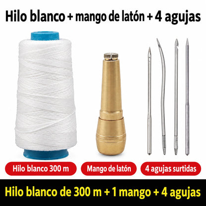 ✨¡50% DE DESCUENTO AHORA!✨ Juego de 5 piezas de lezna para coser cuero con hilo encerado: herramientas de costura manual para marroquinería.