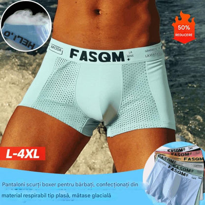 🔥【Compre 3 y obtenga 3 gratis】Calzoncillos bóxer de malla transpirable de seda helada para hombre