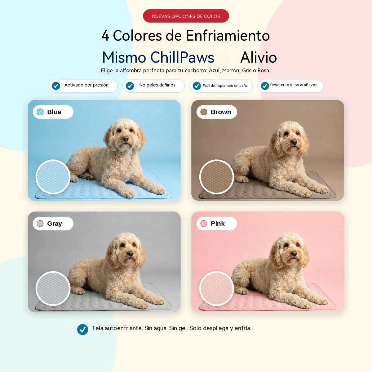 🧊⚡ ¡Rebajas de verano! Alfombrilla refrescante para mascotas (sin agua) – Tejido Oxford transpirable, apta para cualquier cama o jaula.