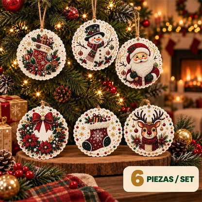 🎄✨ Kit 6 Adornos Navideños de Madera DIY – Para Pintar y Personalizar | Manualidades Navideñas en Familia 🖌️