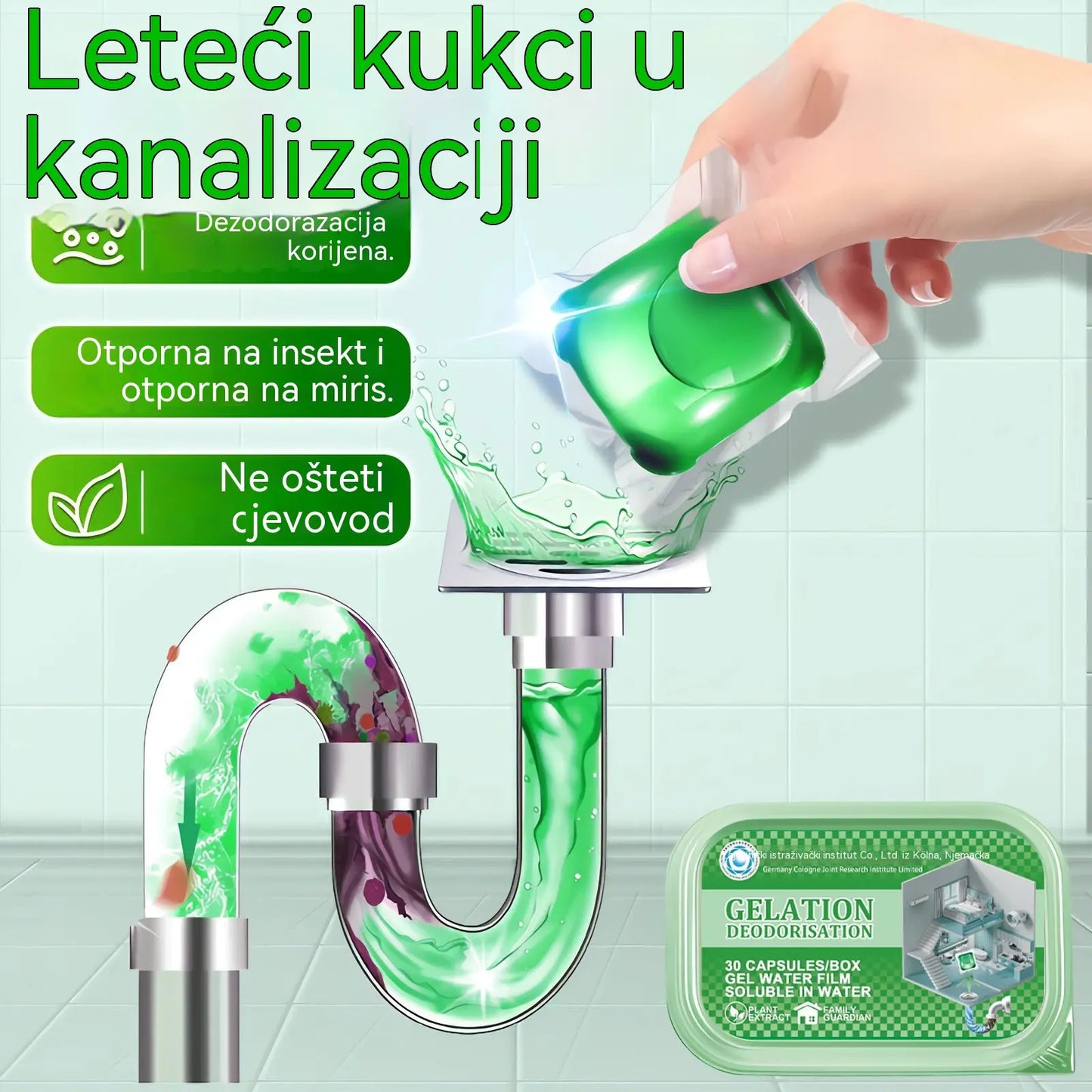 2 pakiranja (100 tableta) za 24 € – 🔥🎉 Razgrabljene su! Kupilo ih je 30.000 ljudi 🎉. Bio-enzimske kapsule za uklanjanje neugodnih mirisa iz odvoda.