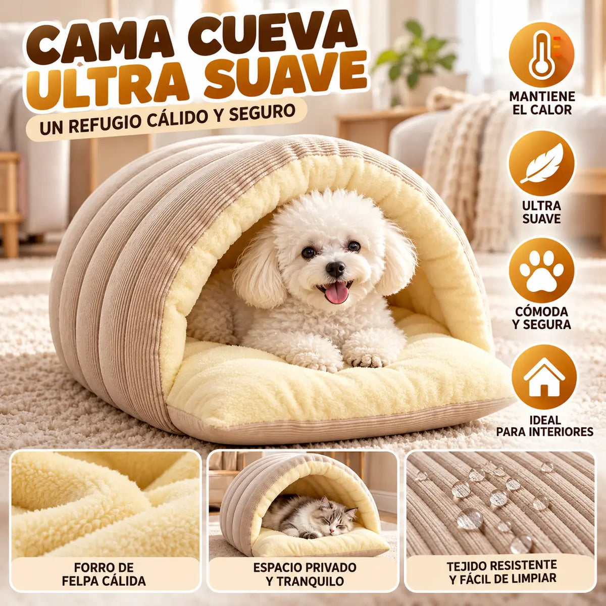 🔥Cama de felpa para mascotas cálida y cómoda