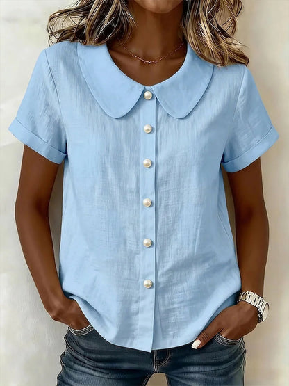 ✨【S-3XL】🎉Nueva camisa francesa elegante de manga corta para mujer, 2026