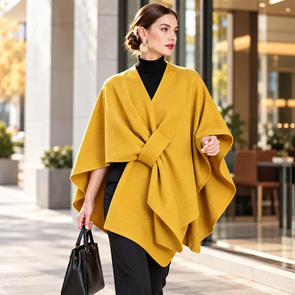 Nueva bufanda tipo chal multifuncional de mezcla de lana para otoño/invierno