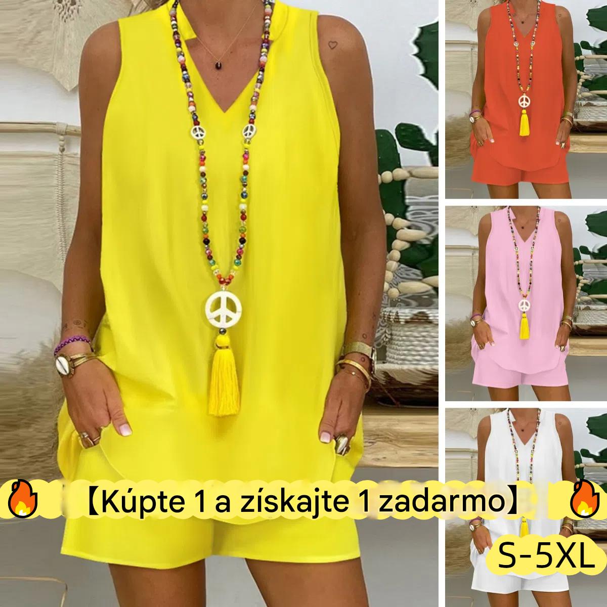✨【Kúp 1, získaj 1 zadarmo】【S-5XL】Nový ležérny bavlnený top bez rukávov + nohavice