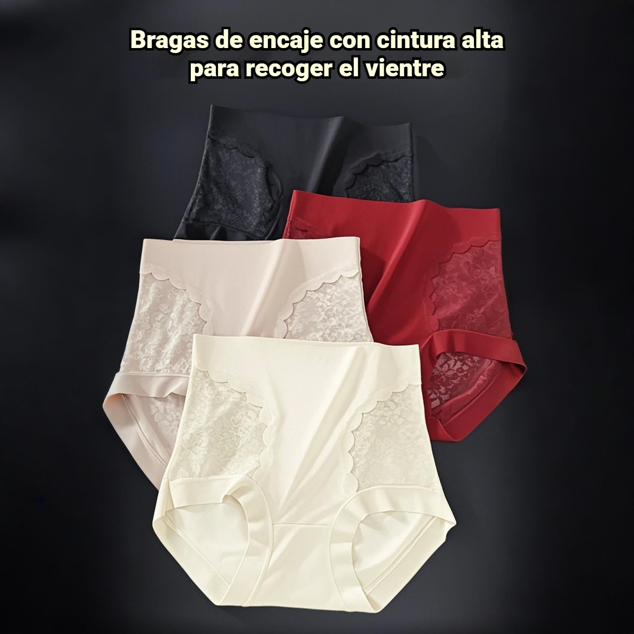 🌸 Braguitas de control de abdomen de alta elasticidad ✨ Diseño con encaje sin costuras para mujer 🍑 Bragas moldeadoras y levantadoras de glúteos ¡Efecto Push-Up instantáneo! 💃🔥