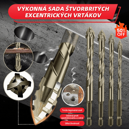 🔥Horúca ponuka 2026🔥 Sada vysokovýkonných excentrických vrtákov so 4 drážkami