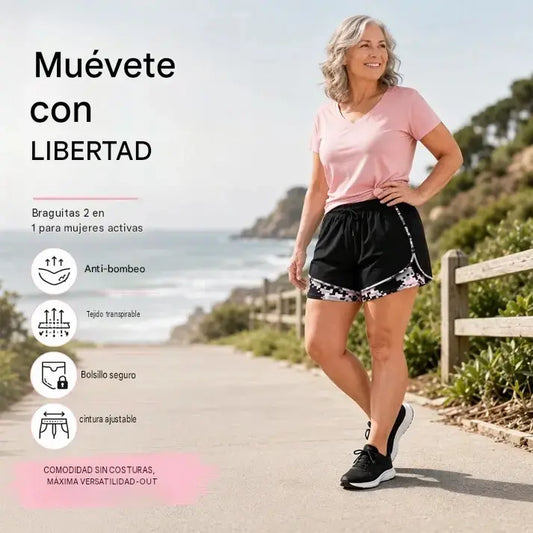 📢!⏰Pantalones cortos deportivos casuales para mujer con forro incorporado